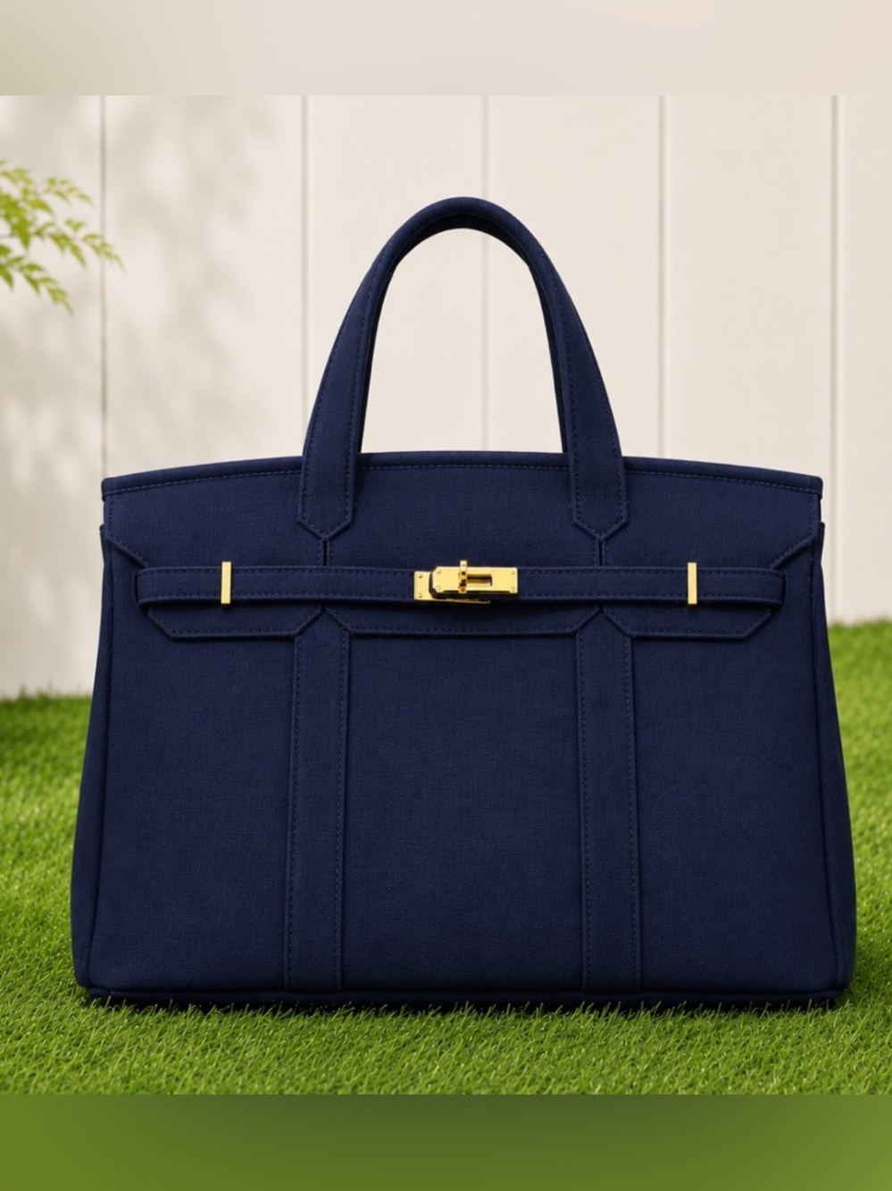 Boatkin Navy Tote Bag~ Solid Color Everyday Carryall